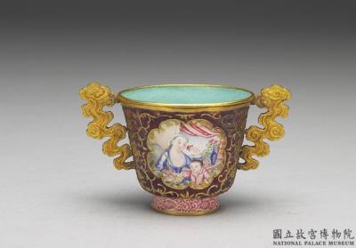 图片[2]-Gold cup with champleve and painted enamel decor of European mother-and-child, Qing dynasty, Qianlong reign (1736-1795)-China Archive